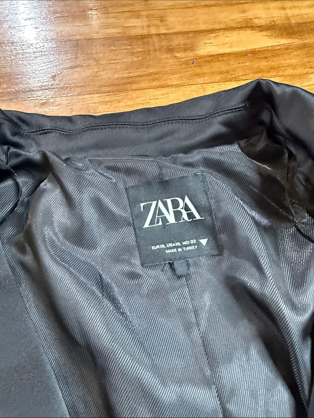 ZARA Woman black tuxedo blazer satin shawl collar lapels womens size XL (v1)TRF - Picture 2 of 5
